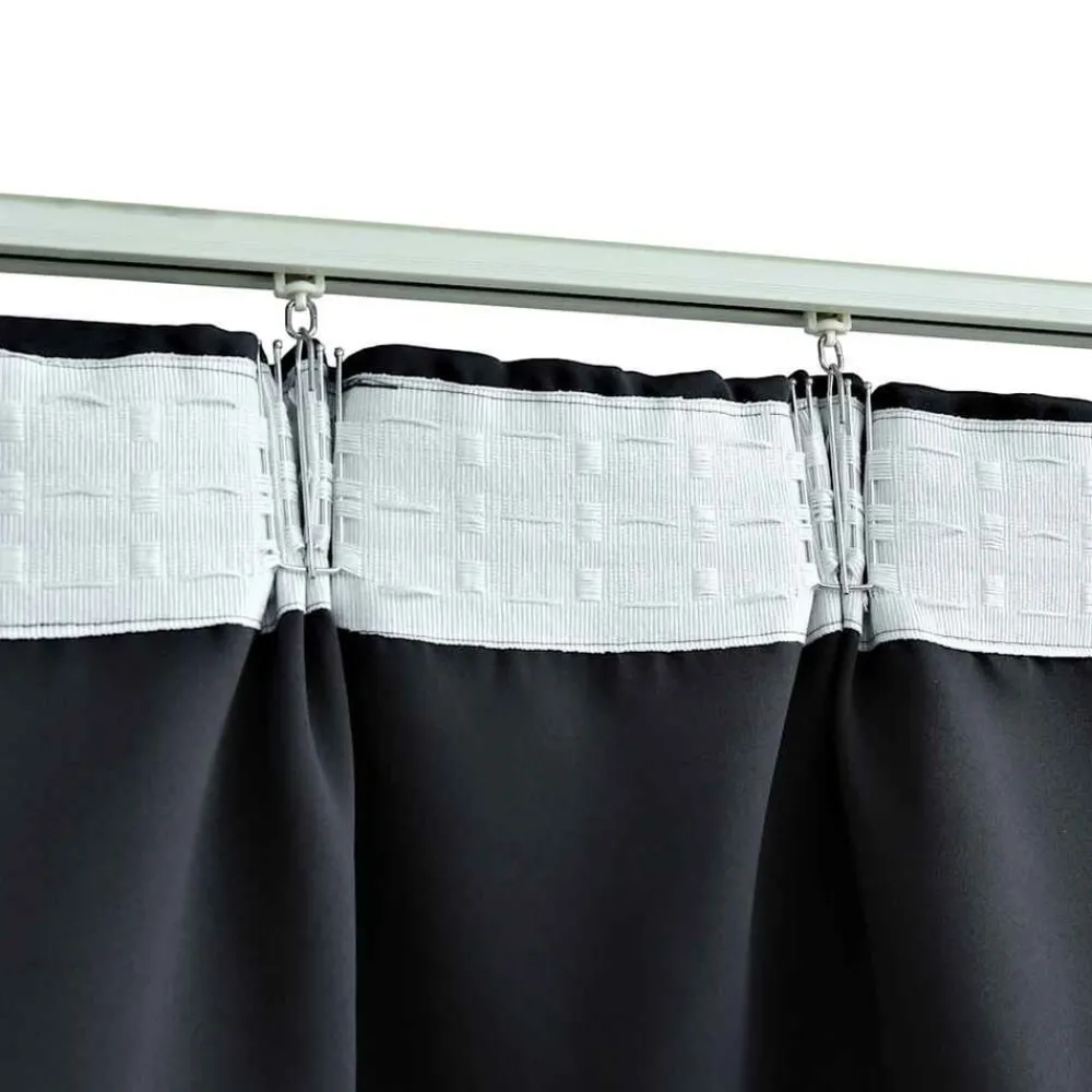 Gordijnen verduisterend met haken 2 st 140x175 cm>vidaXL Outlet