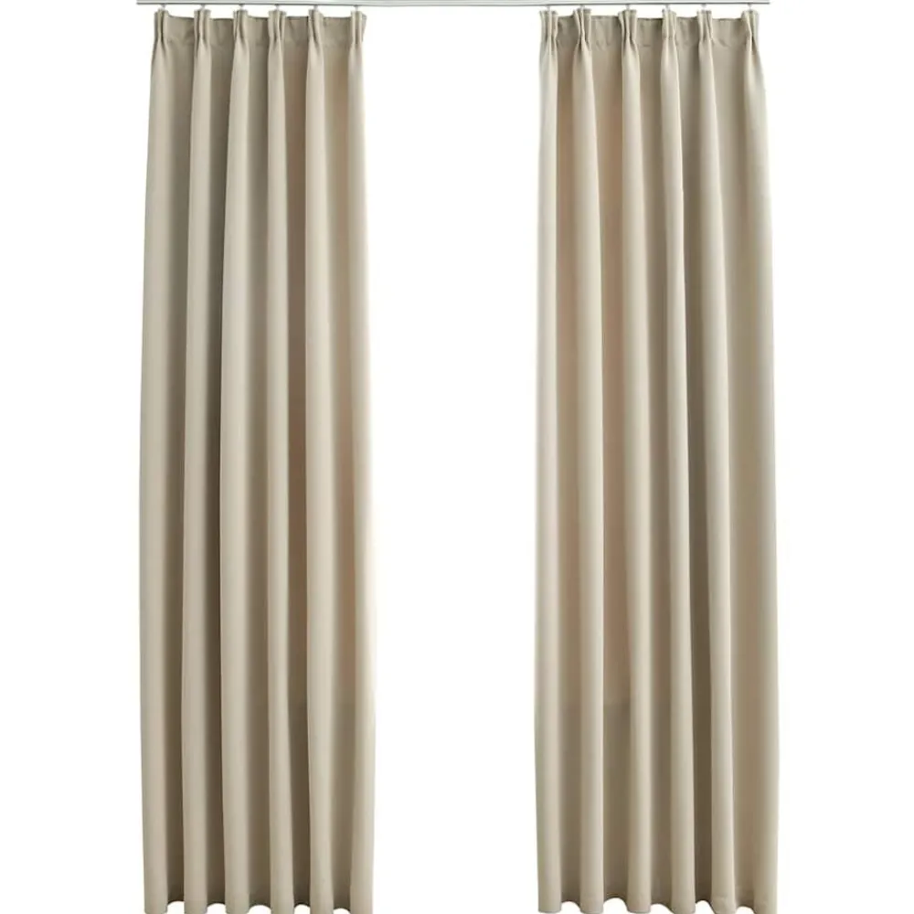 Gordijnen verduisterend met haken 2 st 140x175 cm>vidaXL Online