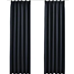Gordijnen verduisterend met haken 2 st 140x175 cm>vidaXL Hot