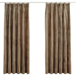 Gordijnen verduisterend 2 st met haken 140x175 cm fluweel>vidaXL Online