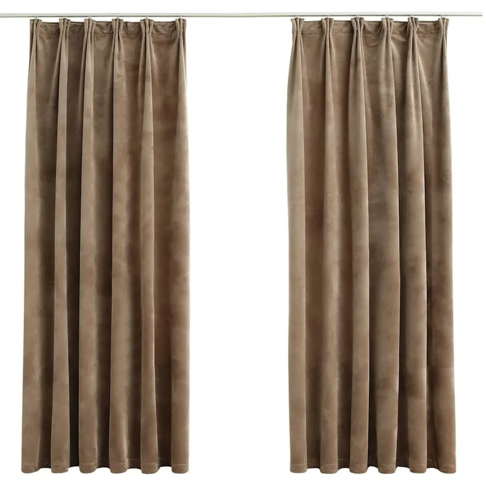 Gordijnen verduisterend 2 st met haken 140x175 cm fluweel>vidaXL Online