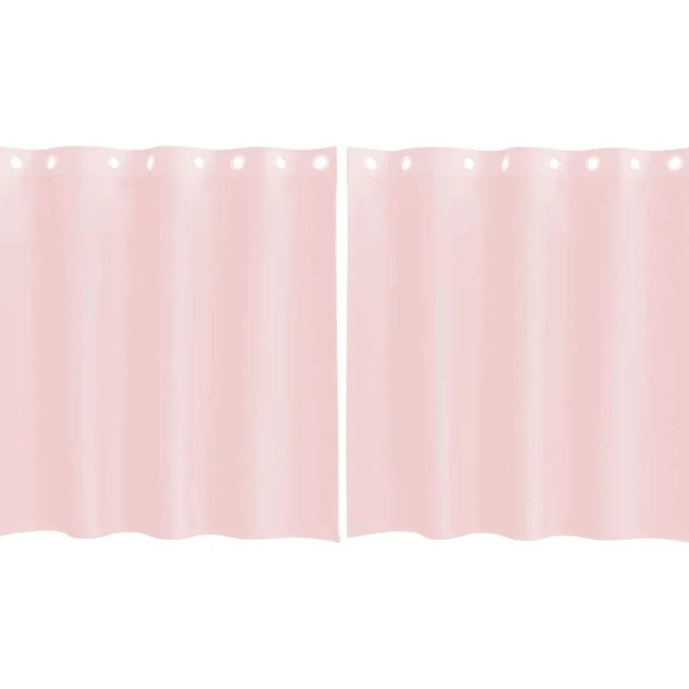 Woon- & Tuinaccessoires*vidaXL Gordijnen voile met doorvoertules 2 st 140x140 cm lichtroze