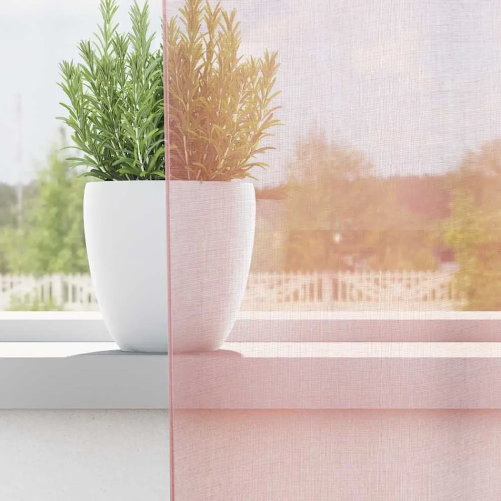Woon- & Tuinaccessoires*vidaXL Gordijnen voile met doorvoertules 2 st 140x140 cm lichtroze