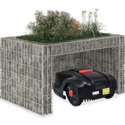 Tuin & Gazon*vidaXL Grasmaaieroverkapping met plantenbak 110x80x60cm staaldraad