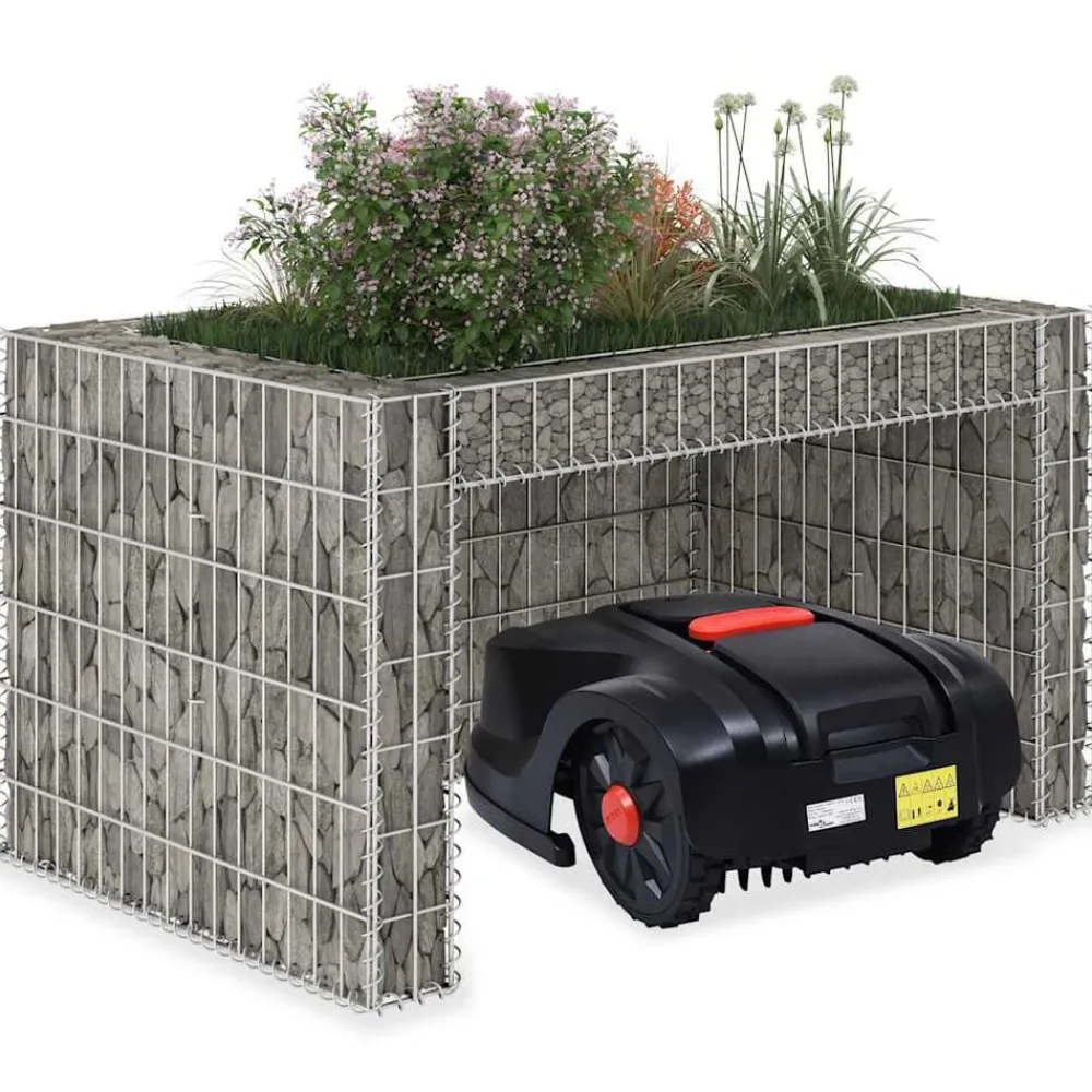 Tuin & Gazon*vidaXL Grasmaaieroverkapping met plantenbak 110x80x60cm staaldraad