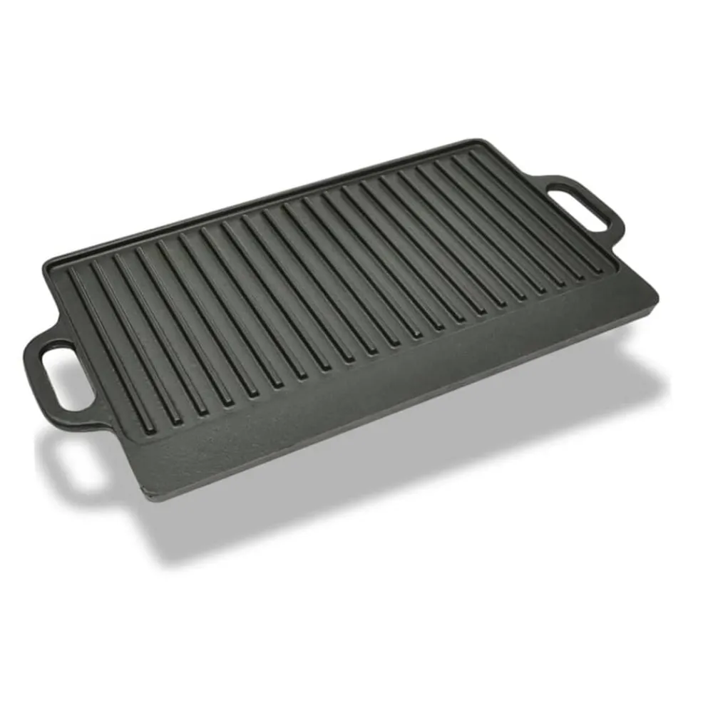 Grillplaat dubbelzijdig 50x23 cm gietijzer>vidaXL Outlet