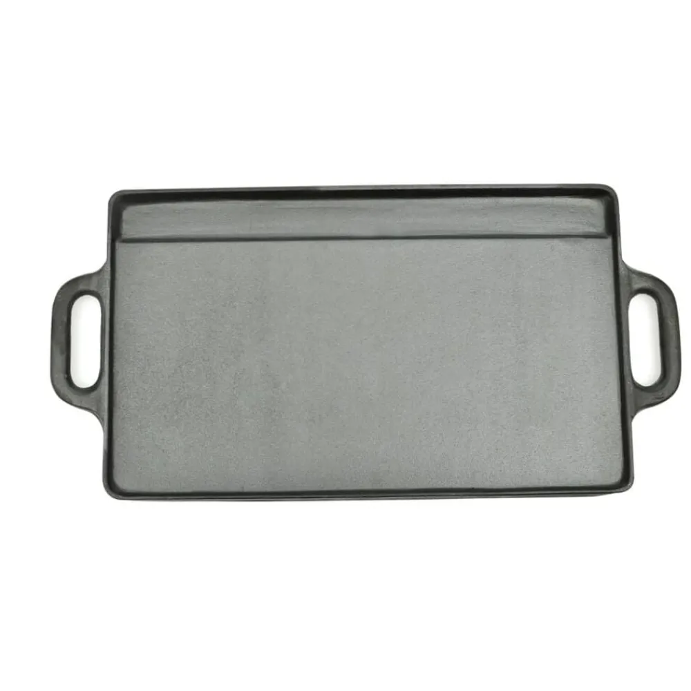 Grillplaat dubbelzijdig 50x23 cm gietijzer>vidaXL Outlet