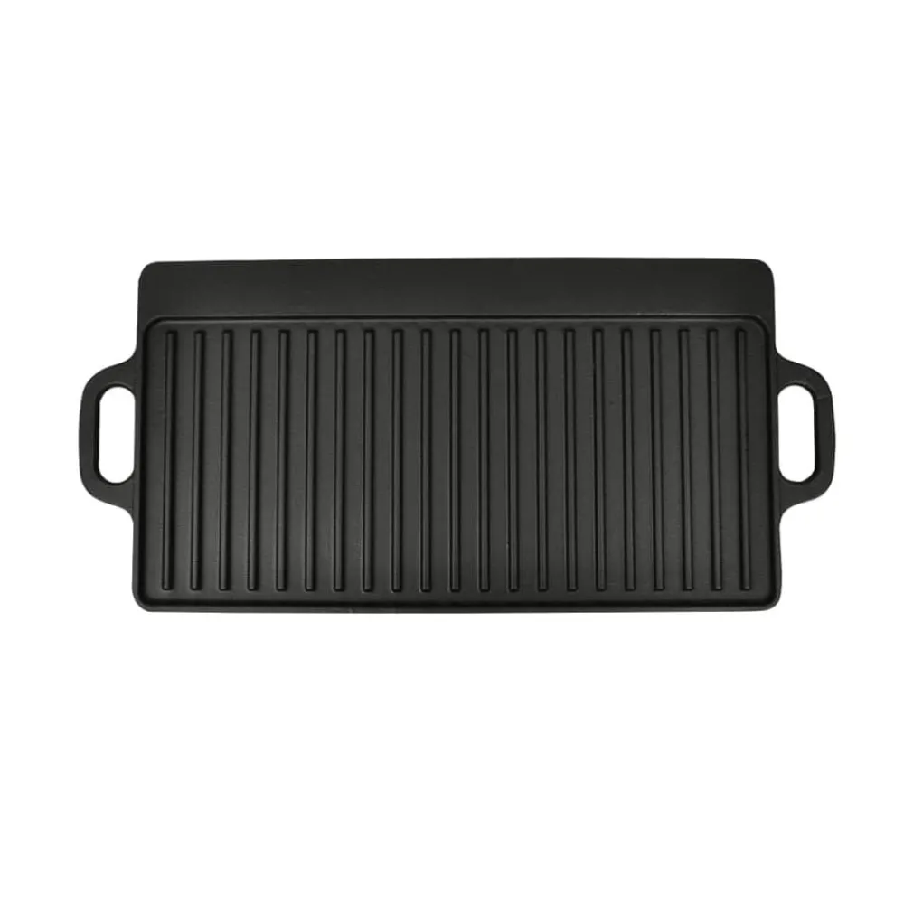 Grillplaat dubbelzijdig 50x23 cm gietijzer>vidaXL Outlet