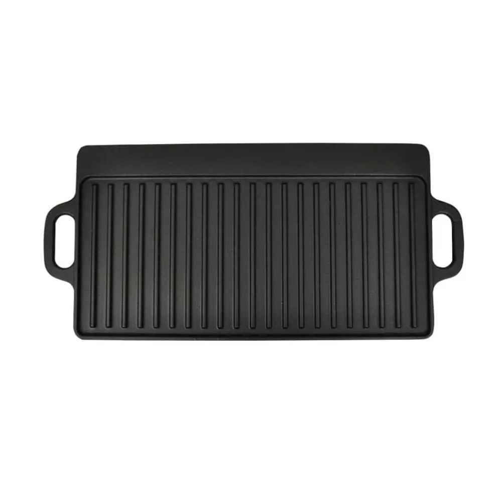 Keuken & Eetkamer*vidaXL Grillplaat gietijzer dubbelzijdig 38x23 cm 2 st