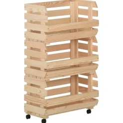 Trolleys*vidaXL Groentetrolley 37x30x80 cm massief grenenhout
