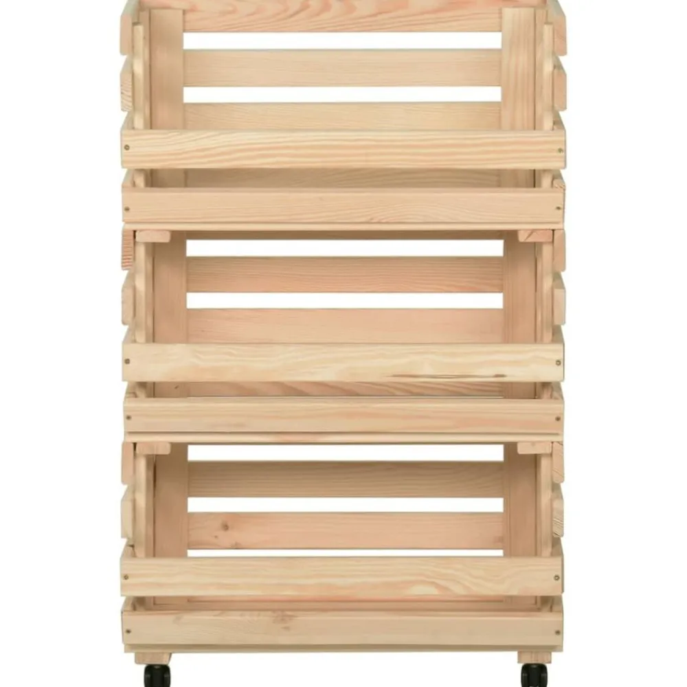 Trolleys*vidaXL Groentetrolley 37x30x80 cm massief grenenhout
