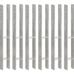 Grondankers 6 st 7x6x60 cm gegalvaniseerd staal zilverkleurig>vidaXL