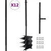 Gereedschap*vidaXL Grondboor met handvat 250 mm met verlengbuis 12 m staal