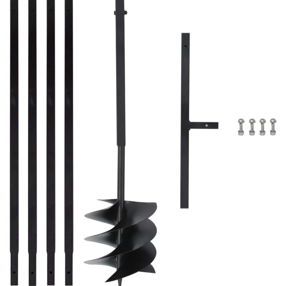 Gereedschap*vidaXL Grondboor met handvat 250 mm met verlengbuis 4 m staal