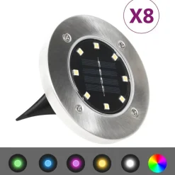 Grondlampen 8 st solar LED -kleur>vidaXL Discount