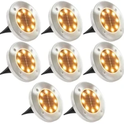 Verlichting*vidaXL Grondlampen 8 st solar LED Warmwit