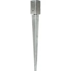 Grondpinnen 2 st 7x7x75 cm gegalvaniseerd staal zilverkleurig>vidaXL Online