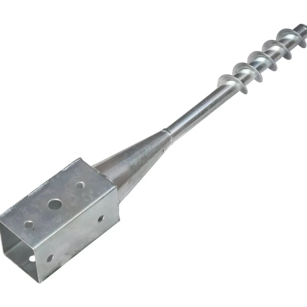 Bouwbeslag*vidaXL Grondpinnen 2 st 7x7x56 cm gegalvaniseerd staal zilverkleurig