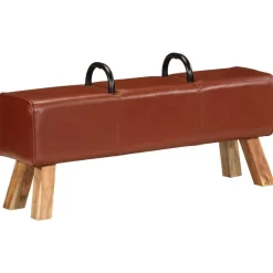 Bankjes*vidaXL Gymbok 110 cm echt leer bruin