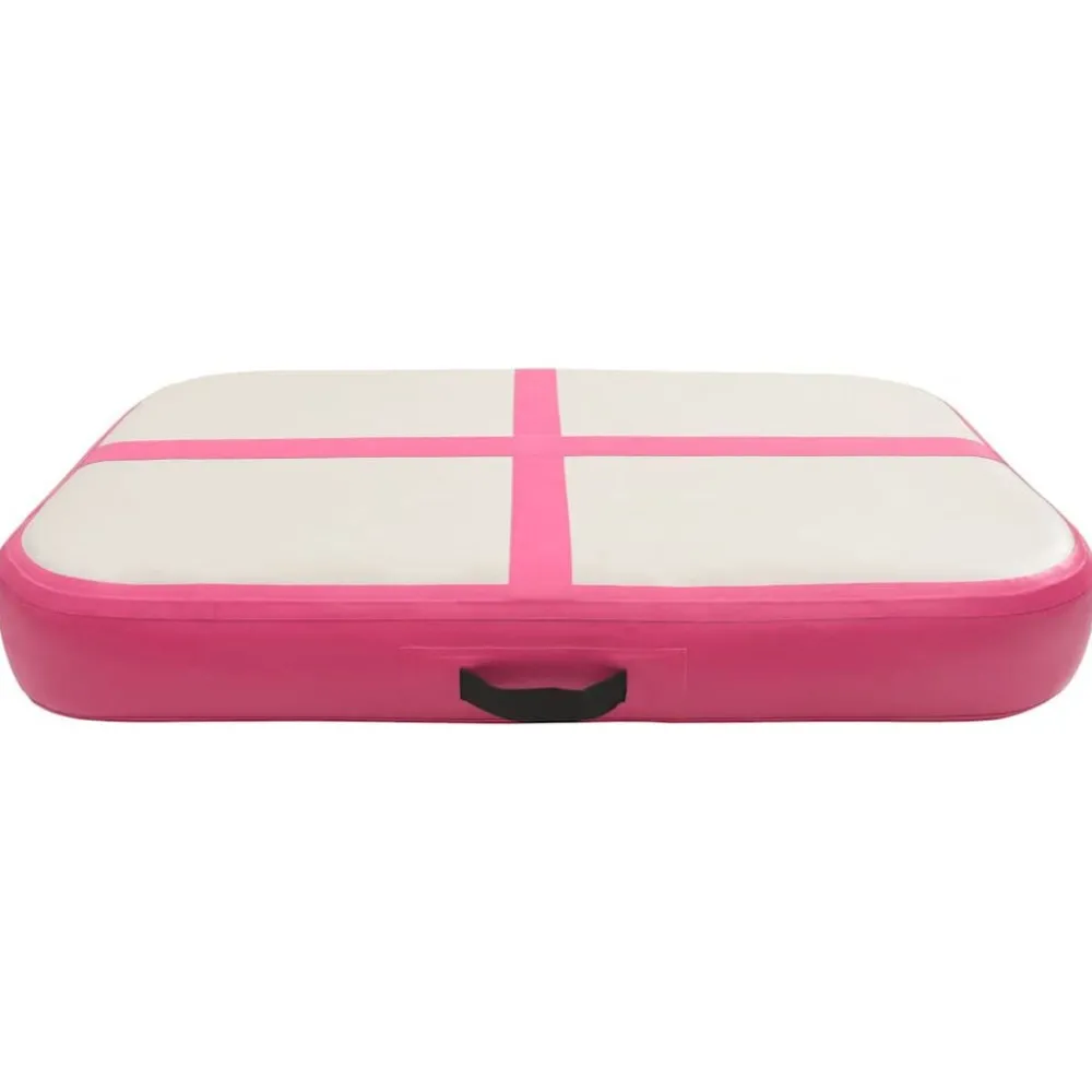 Gymnastiekmat met pomp opblaasbaar 60x100x15 cm PVC roze>vidaXL Best