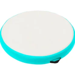 Fitness*vidaXL Gymnastiekmat met pomp opblaasbaar 100x100x10 cm PVC groen Groen en rood