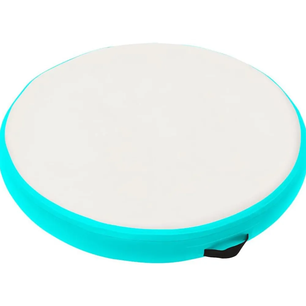 Fitness*vidaXL Gymnastiekmat met pomp opblaasbaar 100x100x10 cm PVC groen Groen en rood