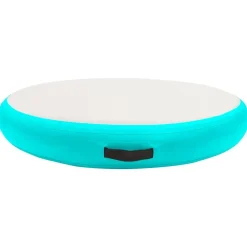 Fitness*vidaXL Gymnastiekmat met pomp opblaasbaar 100x100x10 cm PVC groen Groen en rood