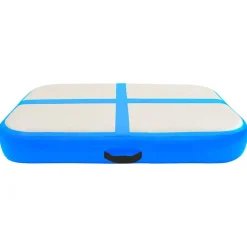 Fitness*vidaXL Gymnastiekmat met pomp opblaasbaar 60x100x15 cm PVC blauw Grijs en blauw