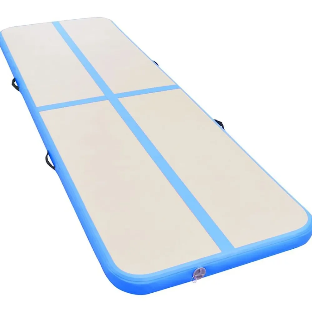 Gymnastiekmat met pomp opblaasbaar 300x100x10 cm PVC>vidaXL Hot