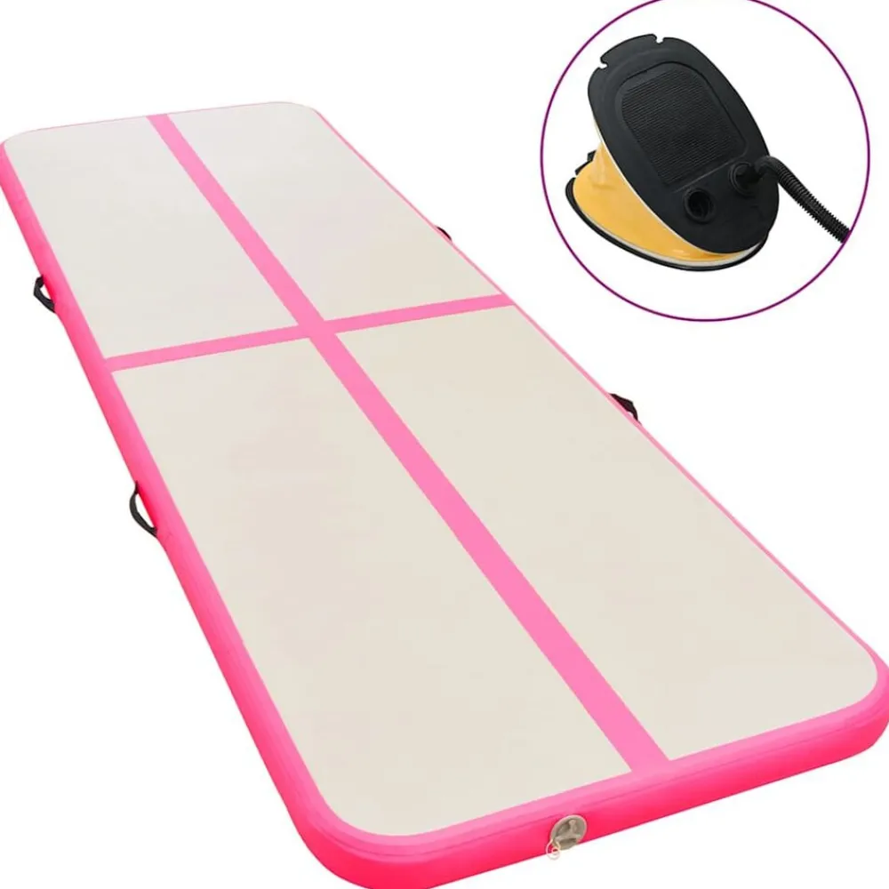 Gymnastiekmat met pomp opblaasbaar 300x100x10 cm PVC>vidaXL