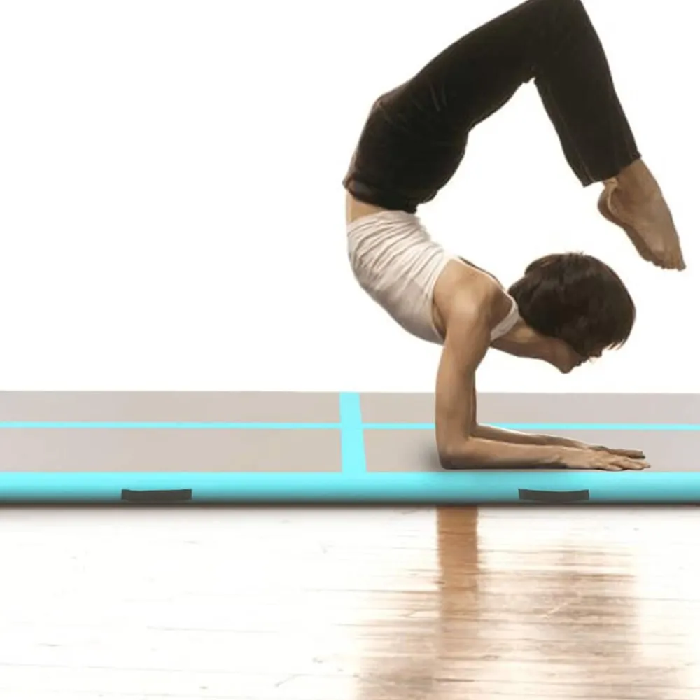 Gymnastiekmat met pomp opblaasbaar 300x100x10 cm PVC>vidaXL Online