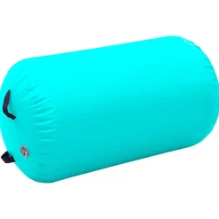 Fitness*vidaXL Gymnastiekrol met pomp opblaasbaar 100x60 cm PVC Groen