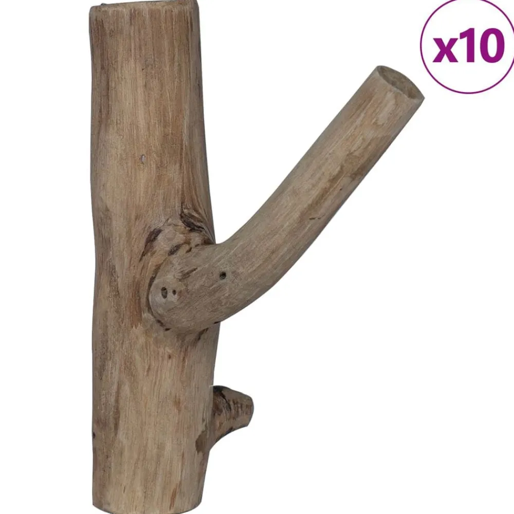 Haak Bruin 4 x 4 x 14 cm Massief Gerecycled Hout>vidaXL Hot