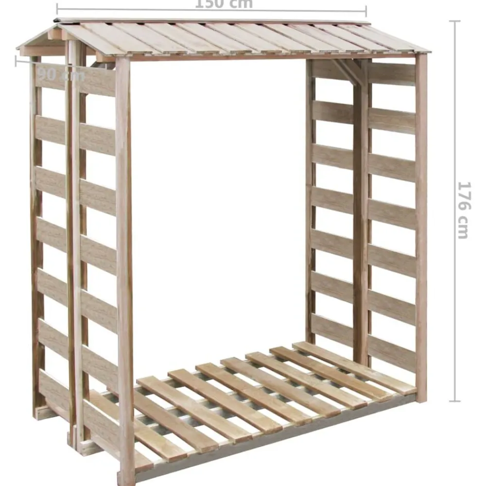 Houtkachel- & Haardaccessoires*vidaXL Haardhoutopslag 150x90x176 cm geïmpregneerd grenenhout