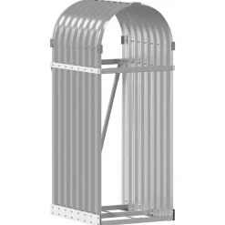 Houtkachel- & Haardaccessoires*vidaXL Haardhoutopslag 40x45x100 cm gegalvaniseerd staal Lichtgrijs