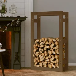 Houtkachel- & Haardaccessoires*vidaXL Haardhoutrek 60 x 25 x 100 cm massief grenenhout Honingbruin