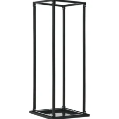 Houtkachel- & Haardaccessoires*vidaXL Haardhoutrek met basis 37x37x113 cm staal zwart
