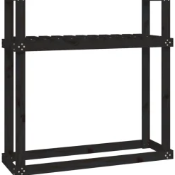 Houtkachel- & Haardaccessoires*vidaXL Haardhoutrek 110x35x108,5 cm massief grenenhout zwart Zwart grenenhout