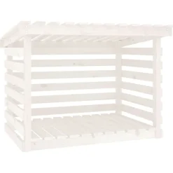 Houtkachel- & Haardaccessoires*vidaXL Haardhoutrek 108x73x79 cm massief grenenhout Wit