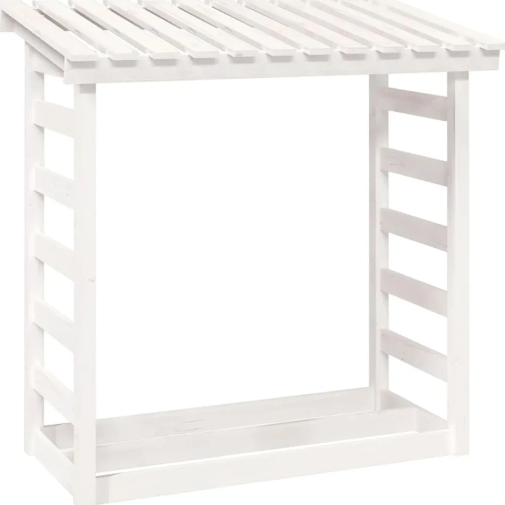 Houtkachel- & Haardaccessoires*vidaXL Haardhoutrek 108x64,5x110 cm massief grenenhout Wit