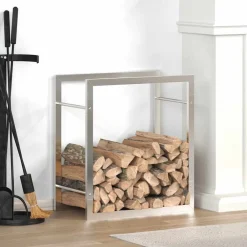 Haardhoutrek 50x28x56 cm roestvrij staal>vidaXL New