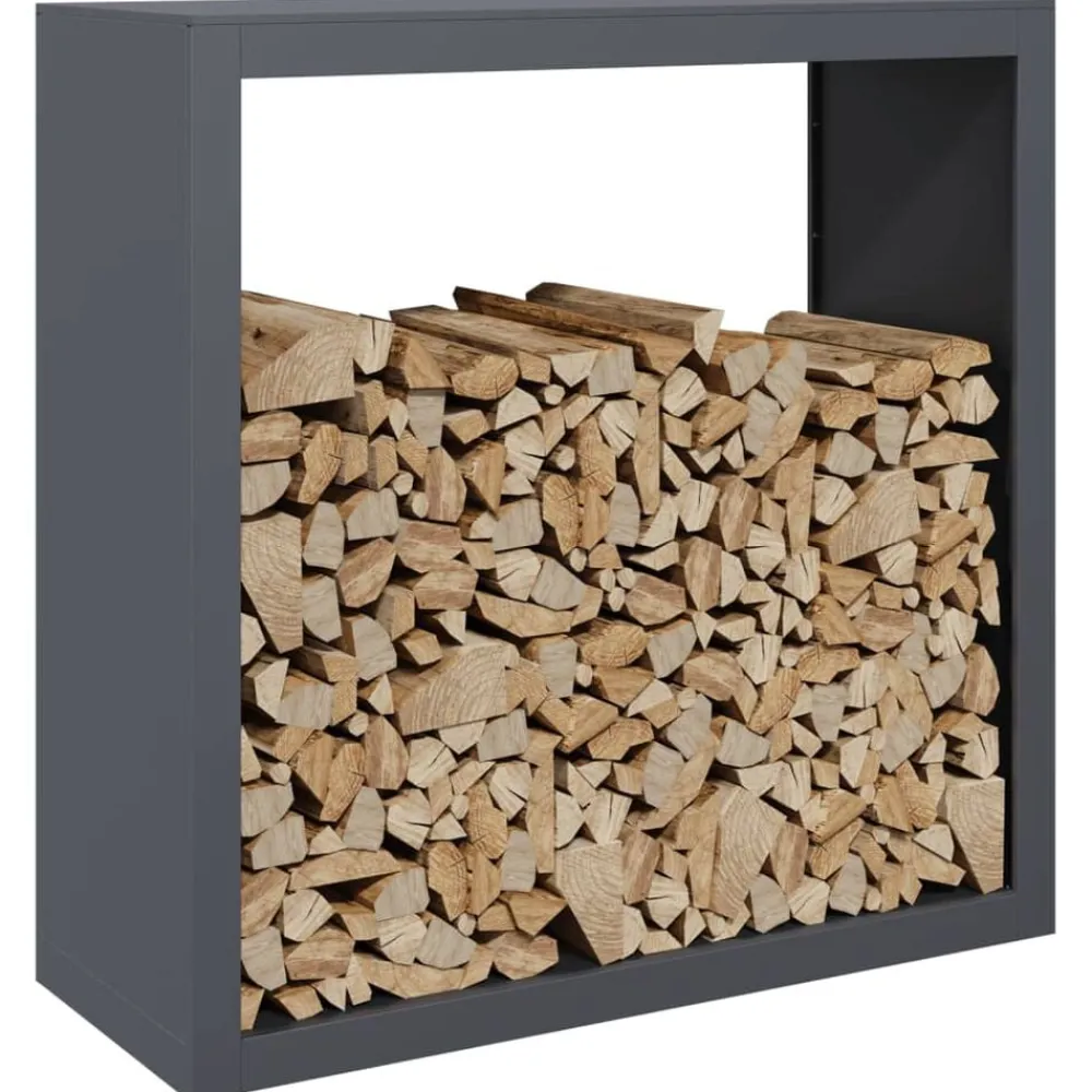 Haardhoutrek 100x40x100 cm staal antracietkleurig>vidaXL Sale