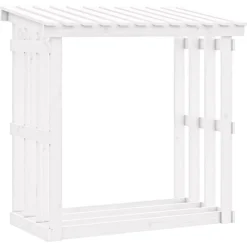 Houtkachel- & Haardaccessoires*vidaXL Haardhoutrek 108x64,5x109 cm massief grenenhout Wit
