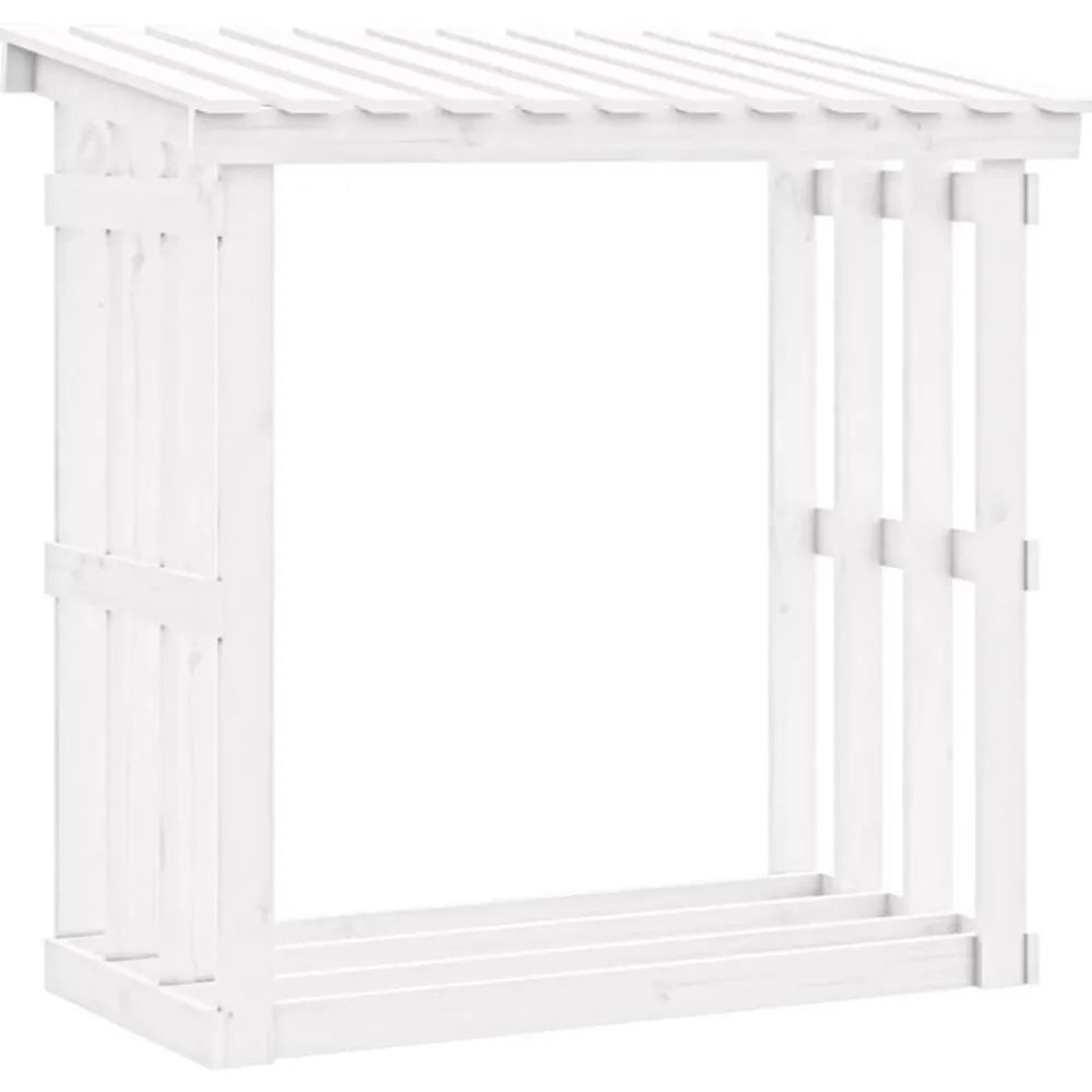 Houtkachel- & Haardaccessoires*vidaXL Haardhoutrek 108x64,5x109 cm massief grenenhout Wit