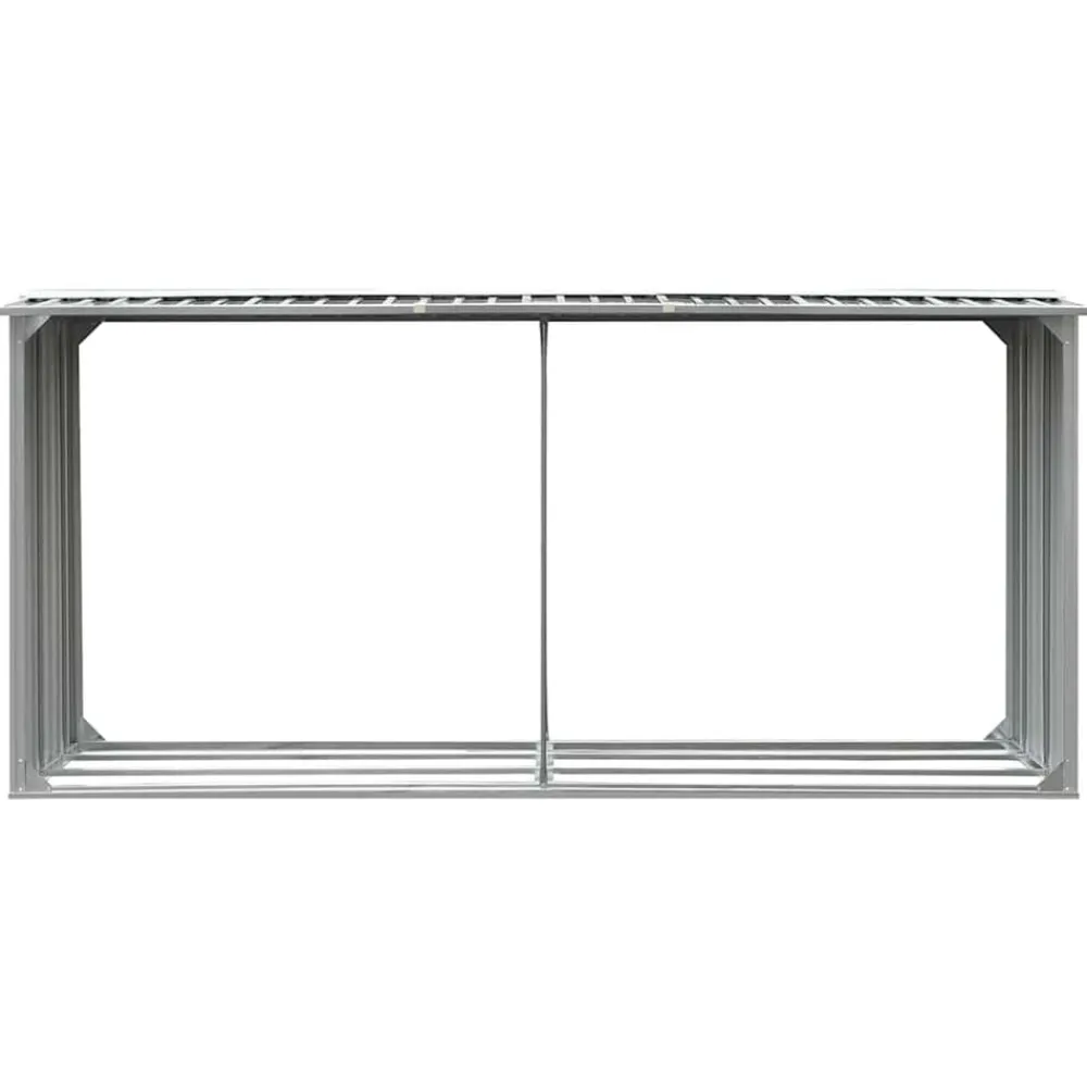 Houtkachel- & Haardaccessoires*vidaXL Haardhoutschuur 330x92x153 cm gegalvaniseerd staal Grijs