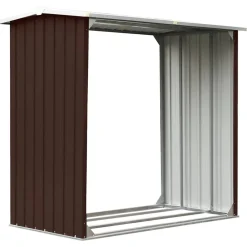 Houtkachel- & Haardaccessoires*vidaXL Haardhoutschuur 172x91x154 cm gegalvaniseerd staal Bruin