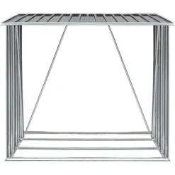 Houtkachel- & Haardaccessoires*vidaXL Haardhoutschuur 163x83x154 cm gegalvaniseerd staal Grijs