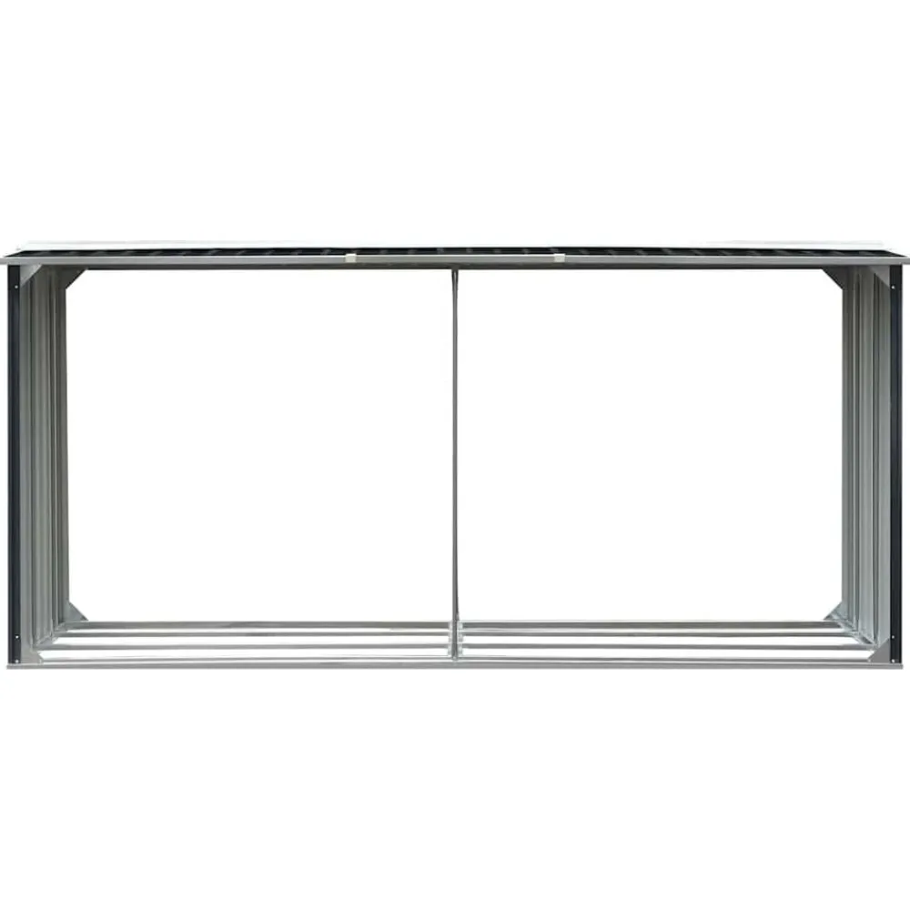 Houtkachel- & Haardaccessoires*vidaXL Haardhoutschuur 330x92x153 cm gegalvaniseerd staal Antraciet