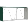 Haardhoutschuur 330x84x152 cm gegalvaniseerd staal groen>vidaXL New