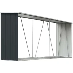 Haardhoutschuur 330x84x152 cm gegalvaniseerd staal>vidaXL